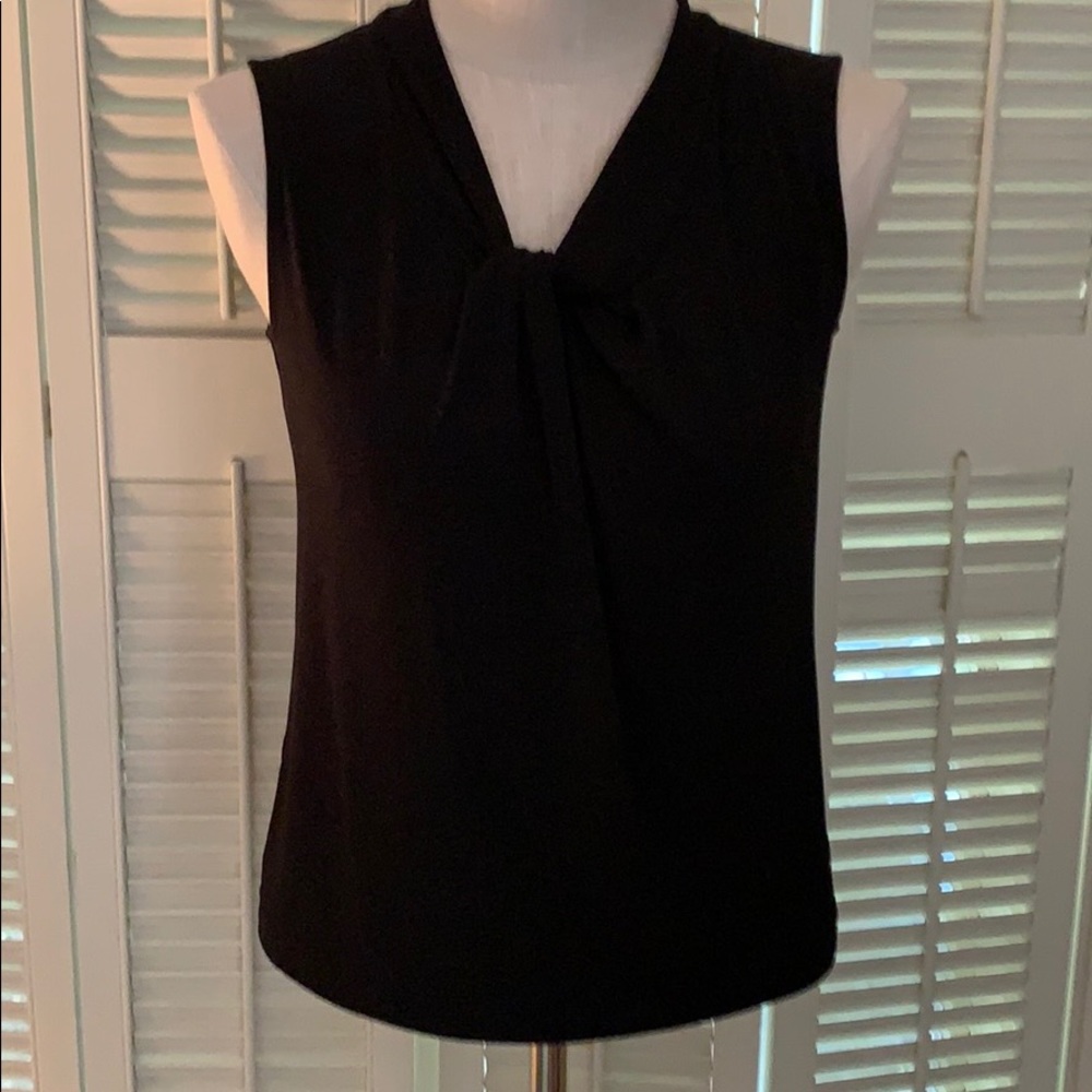 Calvin Klein black sleeveless career blouse